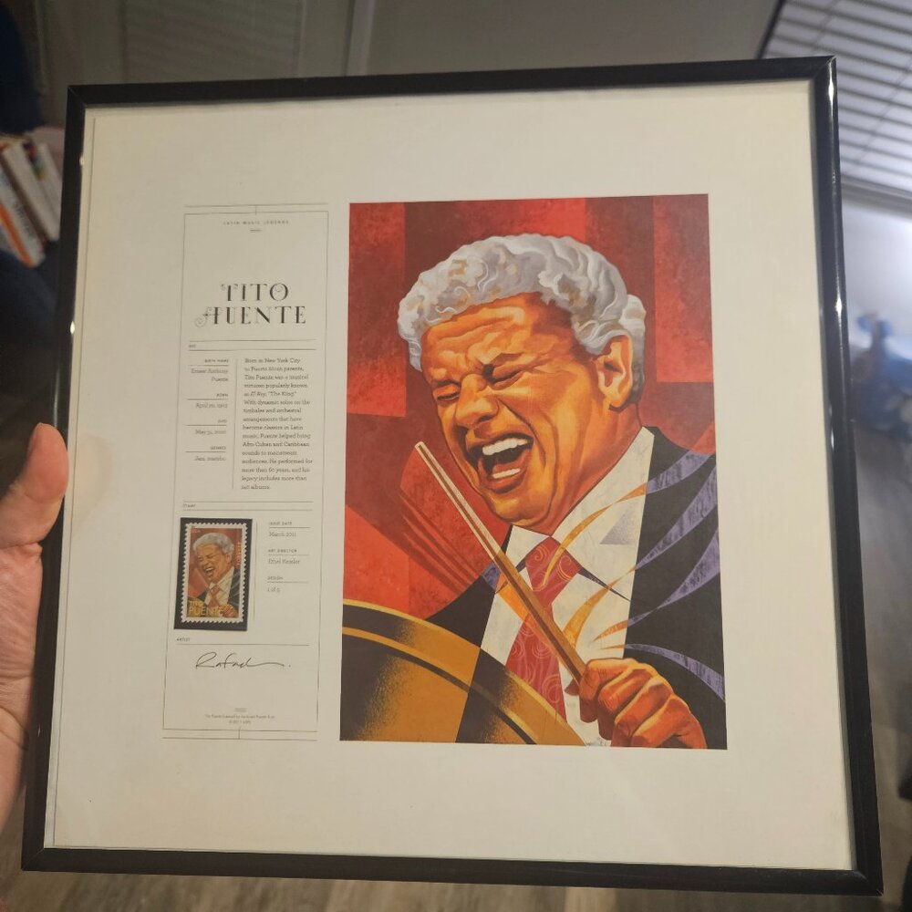 USPS Latin Music Legends Framed Collectible Tito Puente Stamp